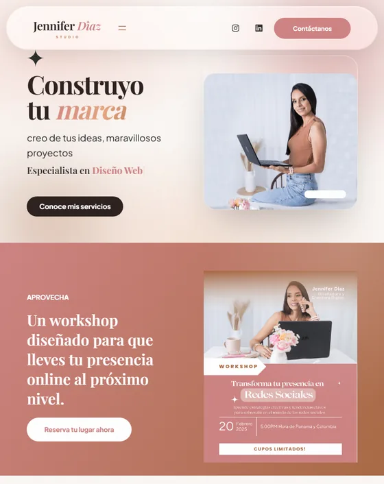 Jennifer Díaz Studio en tablet